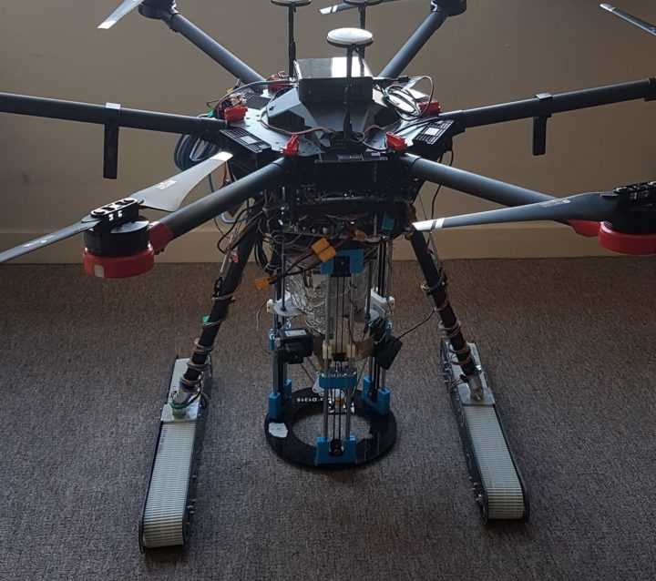 A drone that can repair streets with its 3-D asphalt printer.