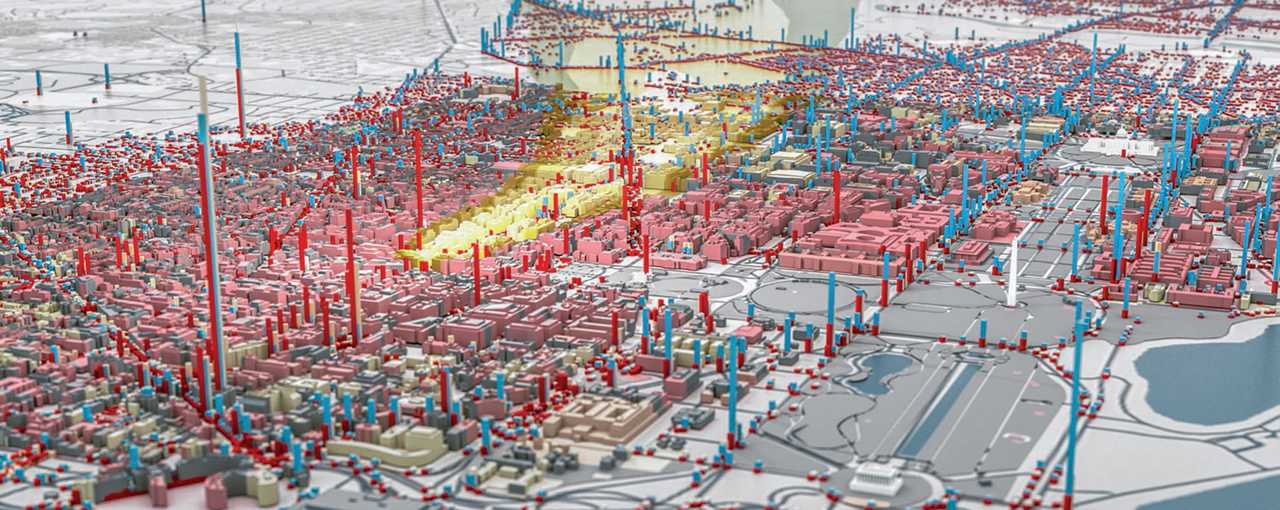 An agent based simulation shows how fallout from a dirty bomb could spread through a city.