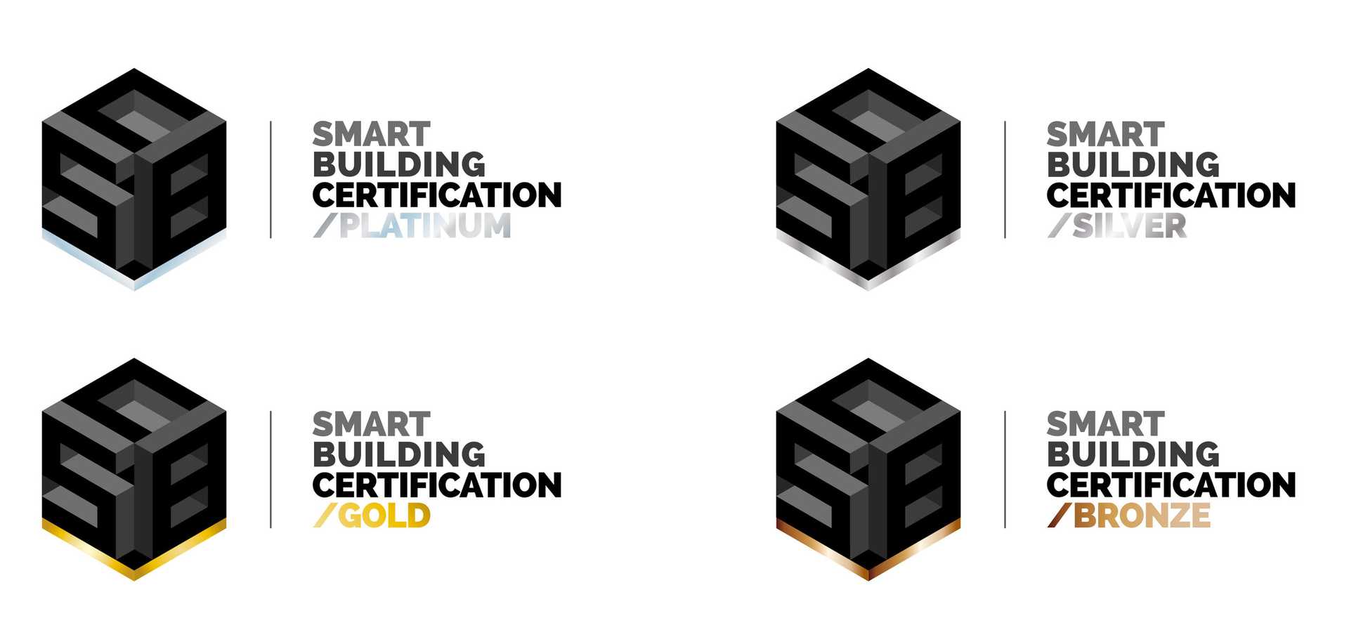 Logos for smart building certifications.