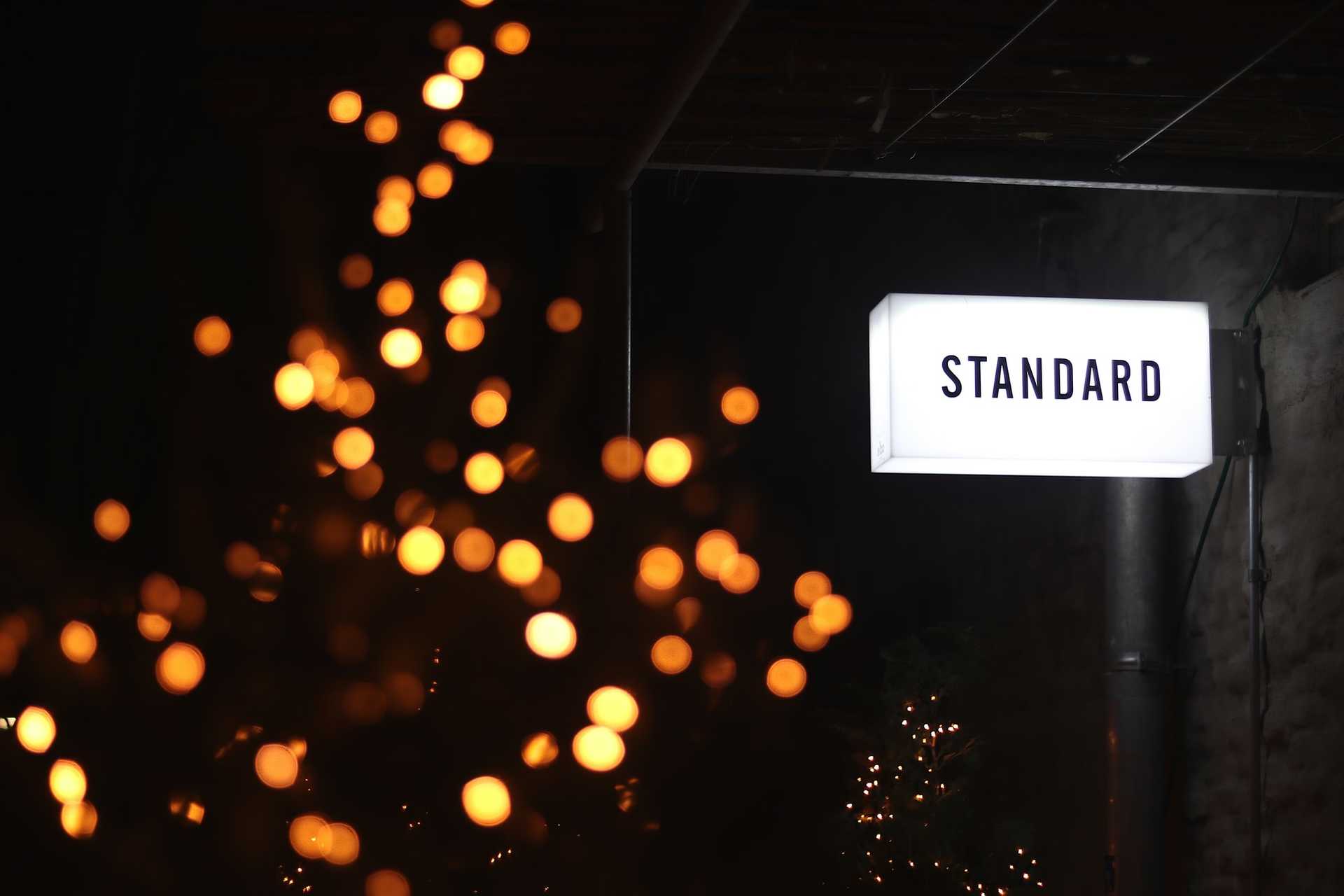 Sign on a business reading "Standard"