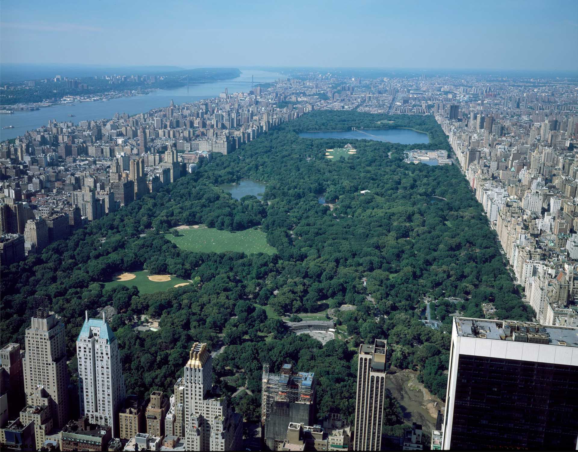 An aerial view of Central Park in New York City