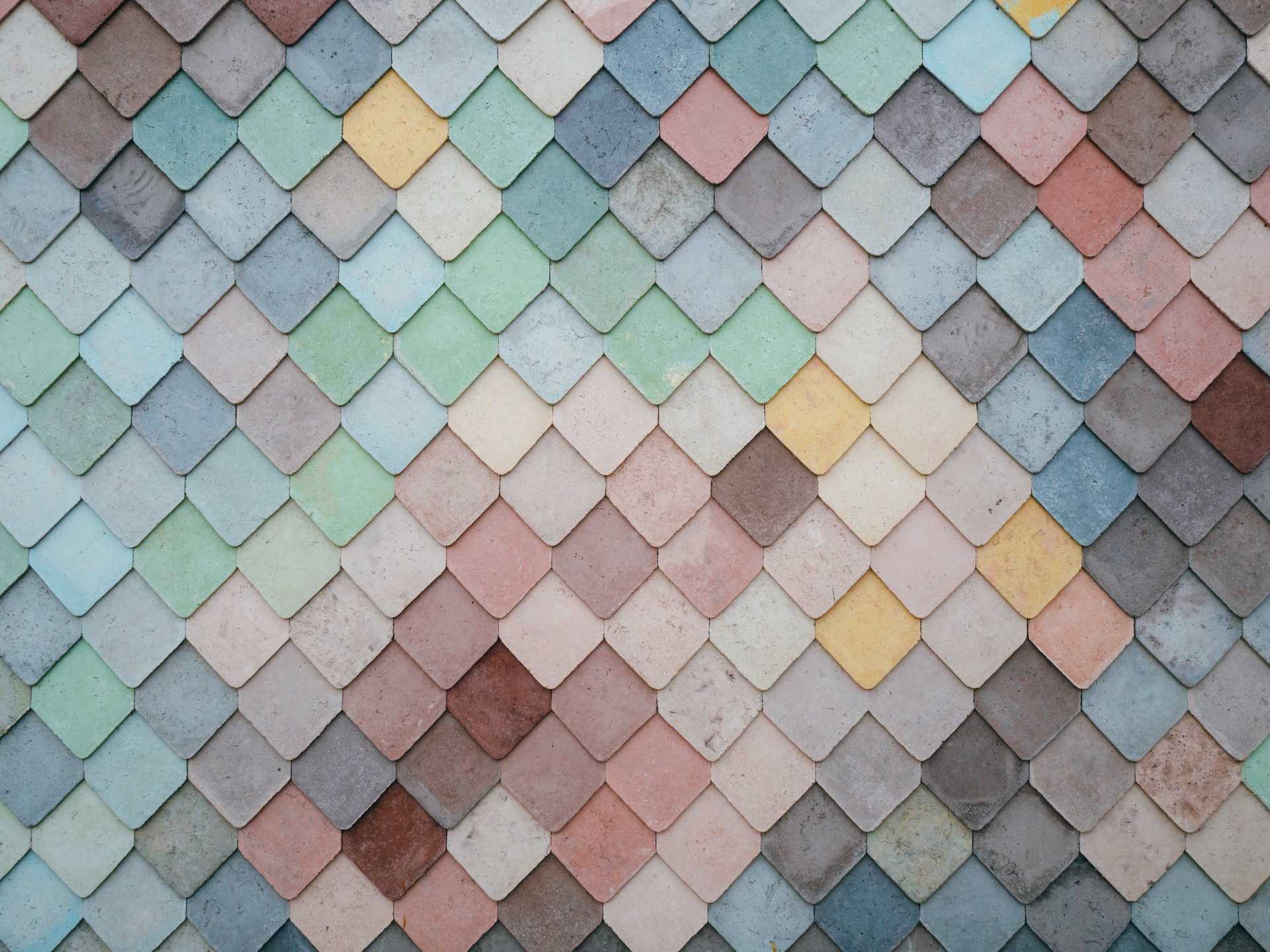 A mosaic of pastel tiles.