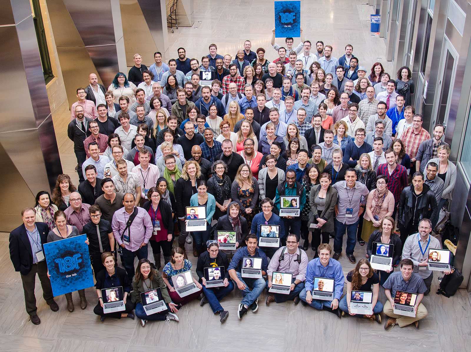 The staff of 18F, the US government's digital service corps, in 2016.